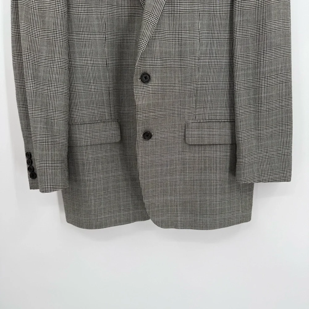 Lauren Ralph Lauren Men's black houndstooth silk Wool Sport Blazer Size 42 R
